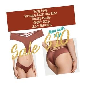 Victoria’s Secret Very Sexy Strappy Back Cheeky Panty- Clay- Medium *NWT*